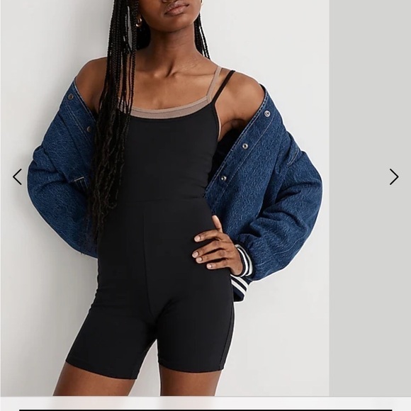 Madewell Knit Biker Unitard Shorts Black XL NWT - Picture 2 of 10